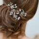 SELENE Silver Rose Pearl Bridal Hairpins