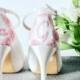 Pink Rose & Personalised Name Hand-painted Custom Wedding Shoes