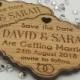 Personalised Engraved Rustic Oak Wooden Save The Date Fridge Magnets Invites
