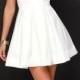 A-line Chiffon Satin White Short Prom Dress Homecoming Dress PG149