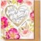 Bridesmaid Proposal Scratch Off Card Heart Floral No. 2