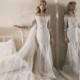 Lihi Hod Fall/Winter 2018 Vanessa 3/4 Sleeves Ivory Off-the-shoulder Mermaid Chapel Train Elegant Lace with Sash Wedding Dress - Crazy Sale Bridal Dresses