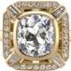 Yellow Gold EGL Certified Cushion Cut Diamond Engagement Ring