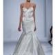 Dennis Basso for Kleinfeld - Spring 2014 - Strapless Silk Satin Mermaid Wedding Dress with Organza Flowers at Hem - Stunning Cheap Wedding Dresses