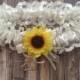Sunflower Inspired Bridal Garter / Wedding Garter / Rustic Sunflower Wedding Garter / Country Stye Wedding Garter / White Lace and Sunflower
