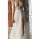 Gali Karten 2018 Sweep Train Split Nude Spaghetti Straps Sleeveless Aline Beading Tulle Bridal Dress - Stunning Cheap Wedding Dresses