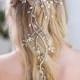 DIANTHE Crystal Wedding Hair Vine With Leaf Bridal Hair Comb