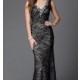 Open Back Lace Xcite Prom Dress with V-Neck and Jewel Accents - Brand Prom Dresses