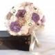 Purple bridal bouquet, custom wedding bouquet, fabric flower bridal bouquet DEPOSIT