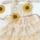 Sunflower Flower Girl Dresses, Country Flower Girl Dress, Burlap Flower Girl Dress, Flower Girl Dress, Rustic Wedding, Girls Dresses
