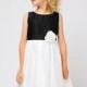 Black / Ivory Color Block Satin Dress Style: DSK460 - Charming Wedding Party Dresses