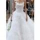 Oscar de la Renta Spring/Summer 2018 Sweet Chapel Train White Ball Gown Strapless Sleeveless Tulle Ruffle Wedding Dress - Brand Wedding Store Online