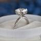 Moissanite Engagement Ring in 14k White Gold, Moissanite Solitaire Wedding Ring,Moissanite Cable Ring, Moissanite Bridal Ring by Sapheena