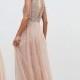 Maya Sleeveless Sequin Bodice Tulle Detail Maxi Bridesmaid Dress With Cutout Back