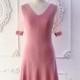 Split Front Slimming V-neck Trail Dress Jersey Summer Short Sleeves Dress - Discount Fashion in beenono