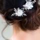 DIONYSIA White Flower Bridal Hair Pins