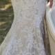 Mermaid / Trumpet Plunging Neckline Court Train Lace Wedding Dress With Appliques Button By LAN TING BRIDE®