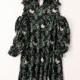 Oversized Vogue Sweet Agaric Fold Bishop Sleeves V-neck Off-the-Shoulder Chiffon Floral Fine Lady Dress Skirt - Lafannie Fashion Shop