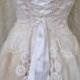 Wedding dress steampunk,boho wedding dress white crochet,bridal gown airy tulle,antique laces,victorian wedding dress tattered,fairy wedding