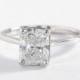 Petite Cathedral Solitaire Engagement Ring In 14k White Gold