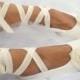 Ivory Lace Up Wedding Ballet Flats,Custom Wedding Shoes