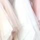 Pink/White Spaghetti Straps Sleeveless Asymmetry Tulle Prom Dress