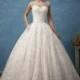 Amelia Sposa 2017 Vanessa Vogue Cap Sleeves Ivory Chapel Train Lace Beading Illusion Spring Ball Gown Wedding Dress - Elegant Wedding Dresses
