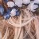 Roses hair pins Wedding silk flowers Wedding Hair comb white flower for bride wreath white roses beautiful wedding dress Bridal jewelry