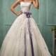 Elegant Tulle Strapless Neckline Basque Waistline Ball Gown Wedding Dress With Lace Appliques - overpinks.com