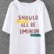 Oversized Ripped Plus Size Short Sleeves Alphabet Summer T-shirt - Lafannie Fashion Shop