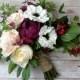 Fall Wedding Bouquet, Wedding Bouquet, Wedding Flowers, Bridal Bouquet, Boho Bouquet, Silk Flowers, Rustic Bouquet, Artificial Bouquet, Red