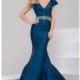 Jovani - 42914 Ruched V-neck Mermaid Dress - Designer Party Dress & Formal Gown