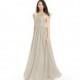 Taupe Azazie Kailyn - Chiffon Strap Detail Floor Length Halter Dress - Simple Bridesmaid Dresses & Easy Wedding Dresses