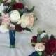 Wedding bouquet,Bridal bouquet,Burgundy & Navy bouquet,Burgundy Wedding Flowers, Navy Blue and blush bouquet, Burgundy, Blush,Navy bouquet