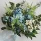 READY TO SHIP, wildflower bouquet, hydrangea lavender bouquet, wedding bouquet, bridal bouquet, wedding flowers, boho bouquet, blue, green