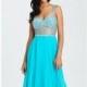 Light Blue Beaded Chiffon Gown by Madison James Special Occasion - Color Your Classy Wardrobe