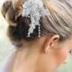 bridal hair comb , Crystal lace comb , wedding headpiece , CALEY