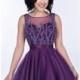 Eggplant Beaded Tulle Dress by Envious Couture Prom - Color Your Classy Wardrobe
