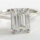 A Flawless 6CT Emerald Cut Russian Lab Diamond Solitaire Engagement Ring