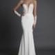 Muse by Berta Fall/Winter 2017 ALECIA Silk Appliques Ivory Chapel Train Open Back Illusion Fit & Flare Dress For Bride - Crazy Sale Bridal Dresses