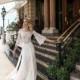 Alessandra Rinaudo 2017 Bria Ivory with Sash Lace Sweep Train Vogue Aline Illusion Flare Sleeves Wedding Gown - Stunning Cheap Wedding Dresses