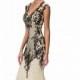 Champagne/Black Beaded Mermaid Tulle Gown by Elizabeth K - Color Your Classy Wardrobe