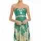 Nude/Green Embellished Strapless Gown by Lara Designs - Color Your Classy Wardrobe