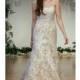 Sarah Jassir 2017 Chapel Train Appliques Elegant Lace Champagne Spaghetti Straps Mermaid Sleeveless Wedding Dress - Fantastic Wedding Dresses
