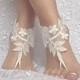 Free ship ivory Beach wedding barefoot sandals wedding shoe prom party bridal barefoot sandals beach anklets, bridal accessories