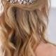 AMALTHEIA Flower Crystal Bridal Hair Comb - Rhinestone Wedding Headpiece