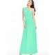 Turquoise Azazie Kallie - One Shoulder Chiffon And Lace Floor Length Strap Detail Dress - Charming Bridesmaids Store