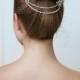 NEPHTHYS Rhinestone Hair Chain Wedding Headpiece Two Bridal Crystal Hair Combs