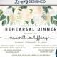 Watercolor Floral Rehearsal Dinner Invitation, Party Invite, Wedding Card, Wedding Dinner, Instant Download Editable Printable pdf jpeg