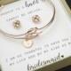 Knot Bracelet Bridesmaid Thank You for Helping us Tie the Knot  Bridesmaid Thank You Gift Tie the Knot Bracelet  Love Knot Bracelet